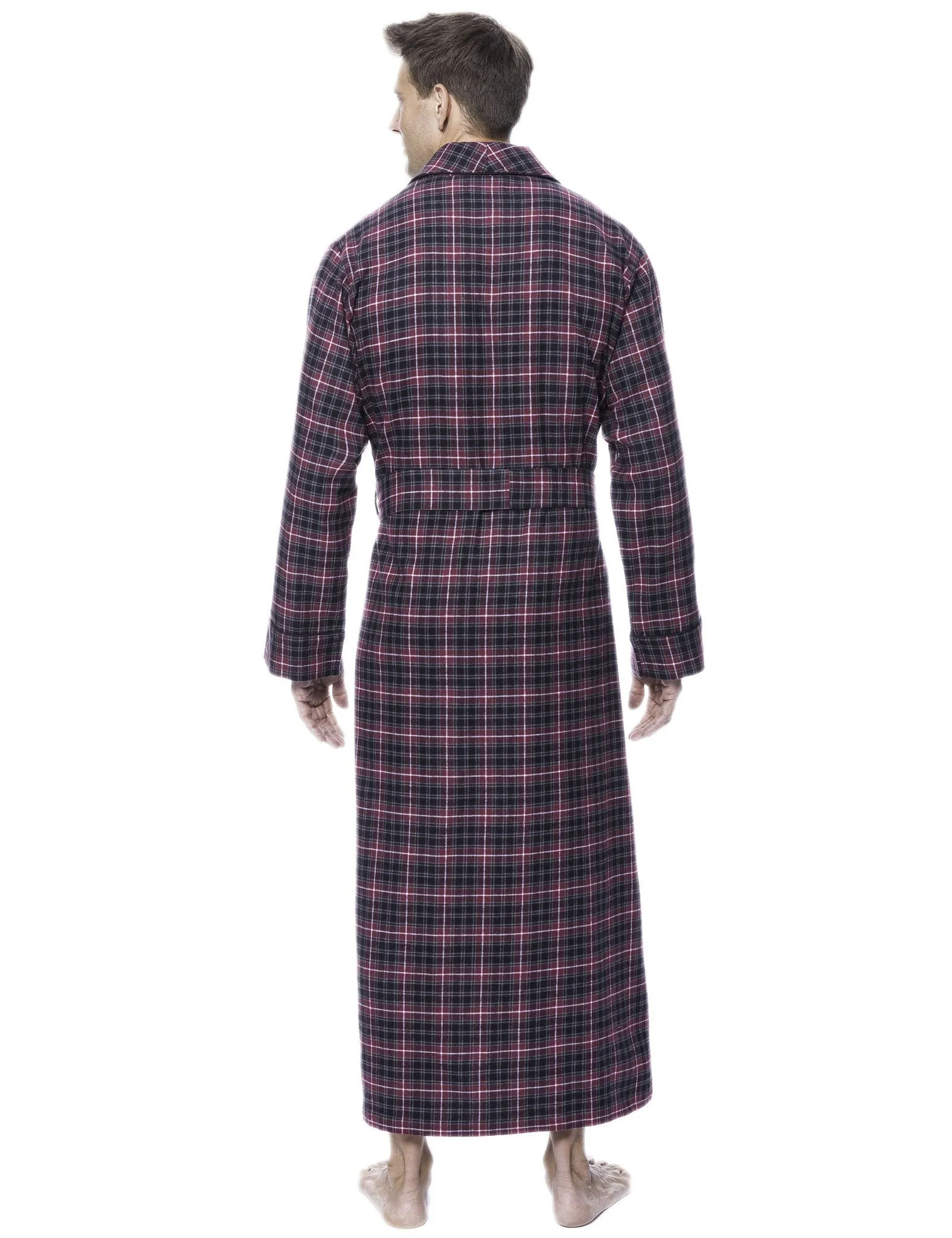 Men's Premium 100% Cotton Flannel Long Robe