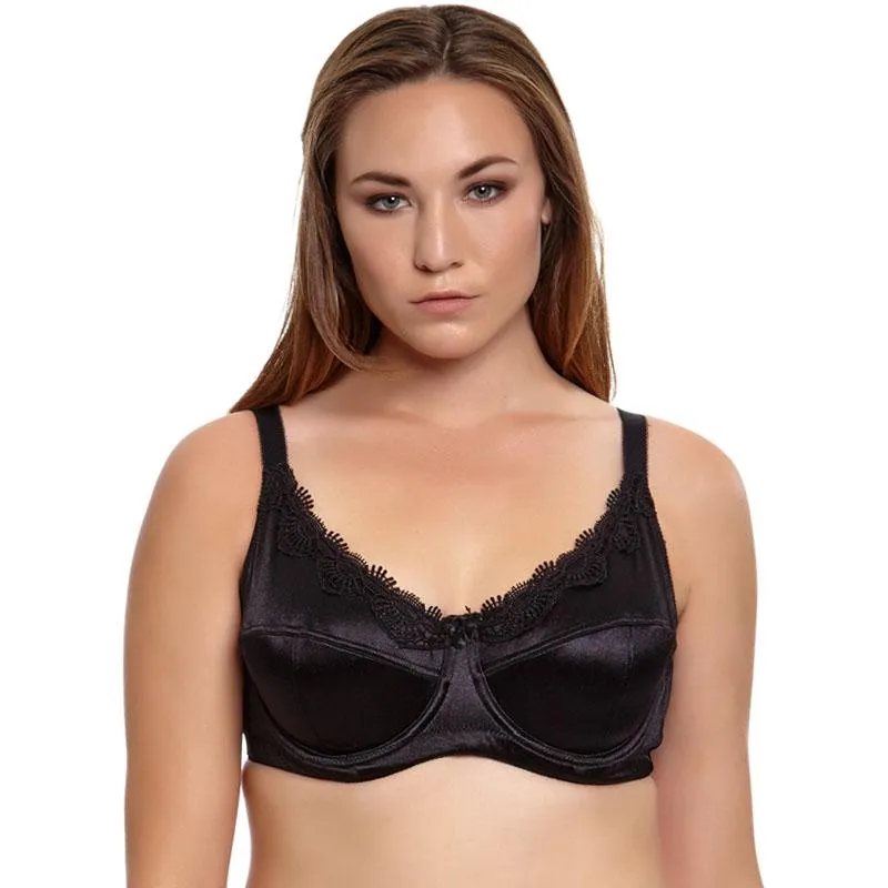 Mierside Sexy Plus Size Women Underwear Bra Satin Embroidery Underwear