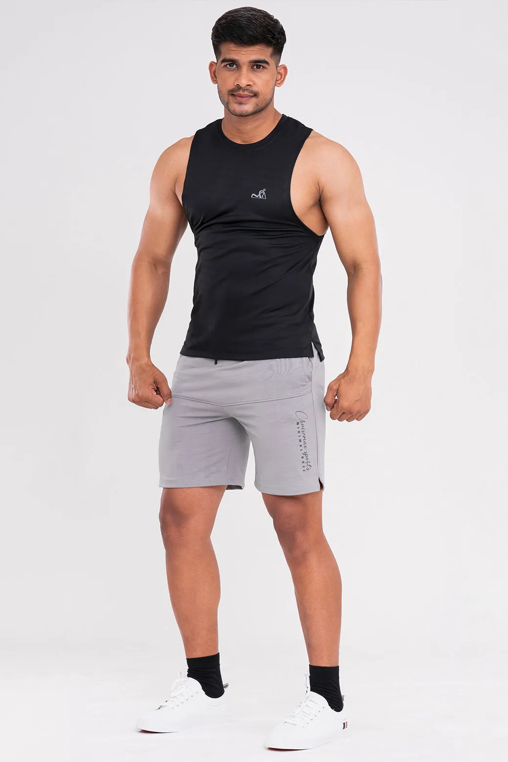 Minimal Buzz Ultra Active wear Shorts-Light grey