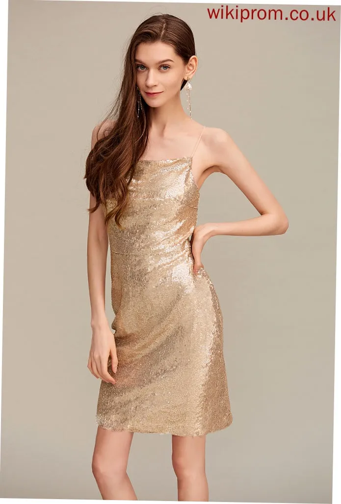 Neck Dresses Sequined Mini Bodycon Sexy Kira Sleeveless Club Dresses Square