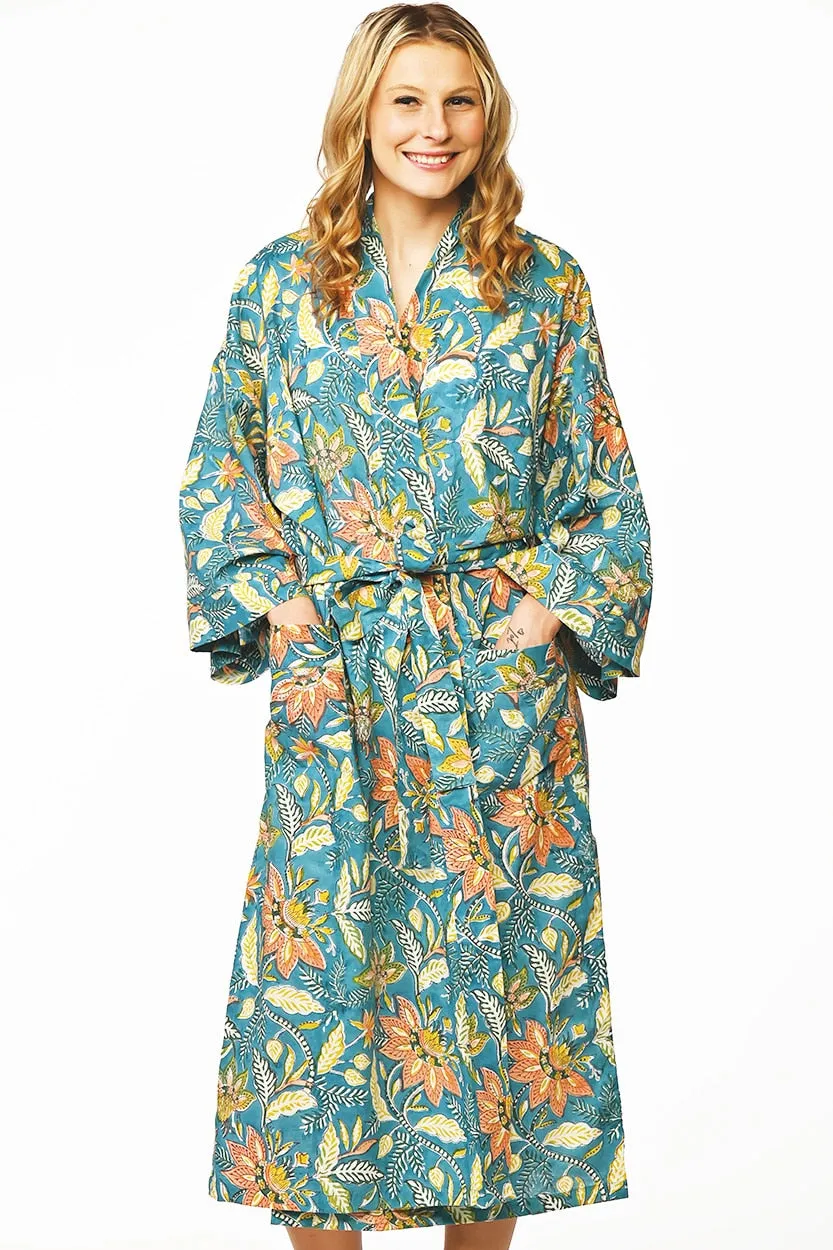 NEW! Long Cotton Robe - Island Sunrise