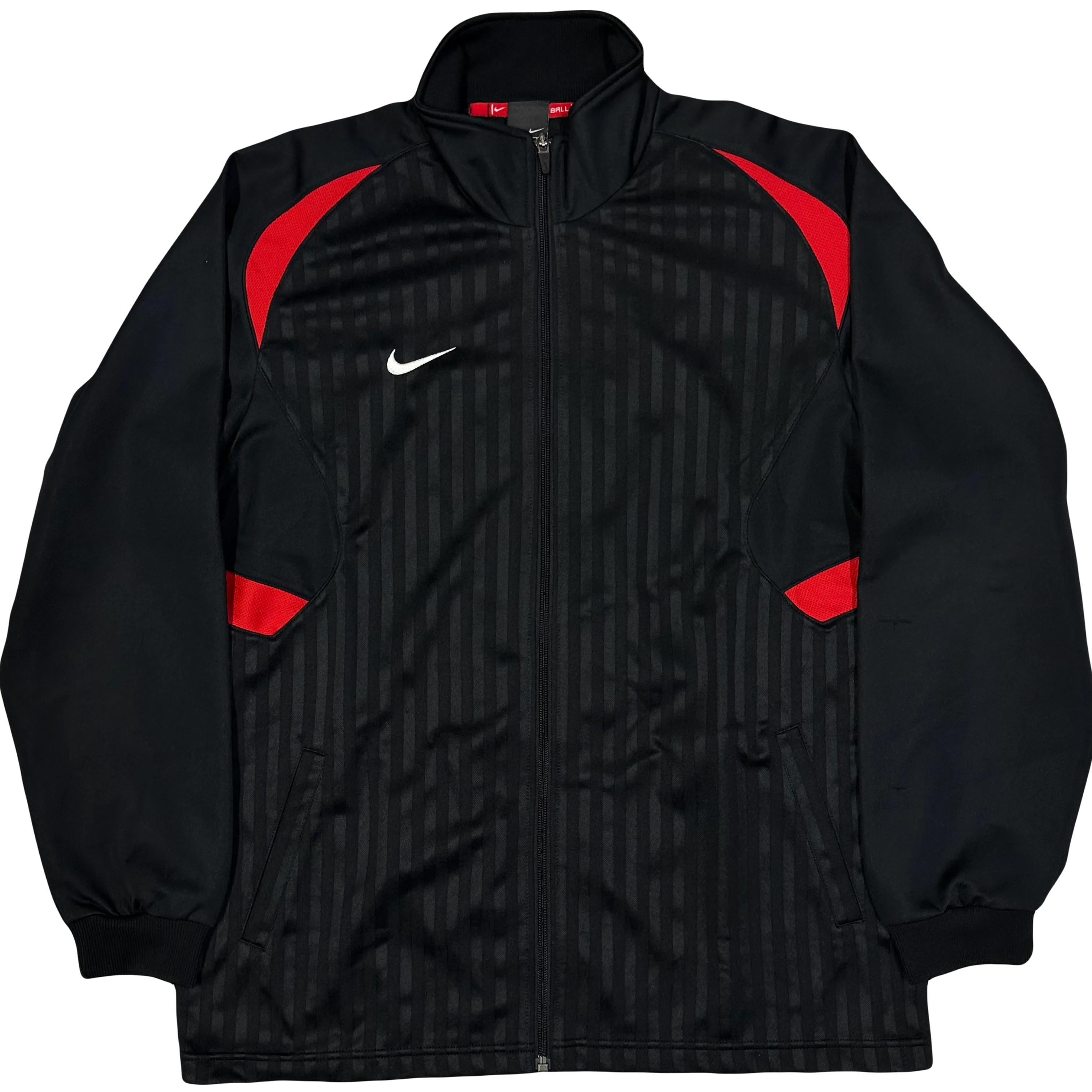 Nike 2000s Nylon Tracksuit In Black & Red ( XL )