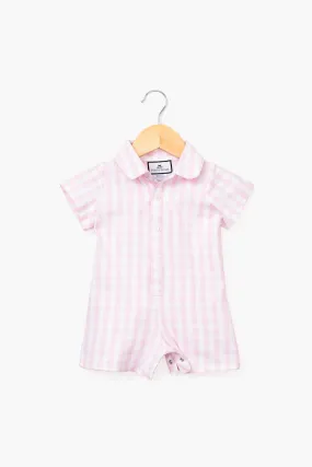 Pink Infant Gingham Summer Romper