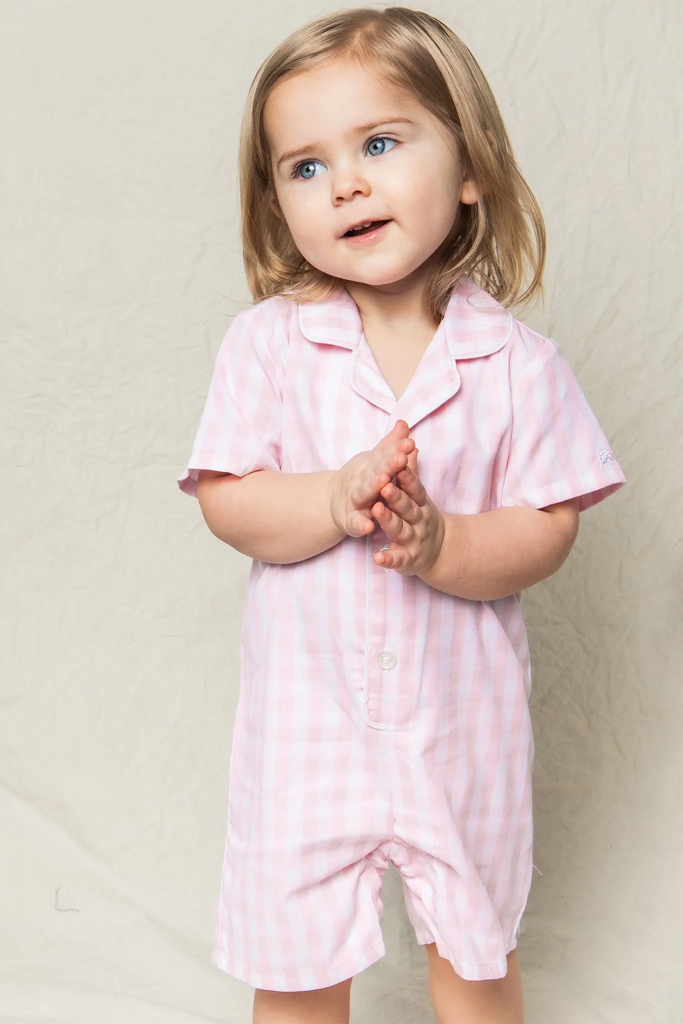 Pink Infant Gingham Summer Romper