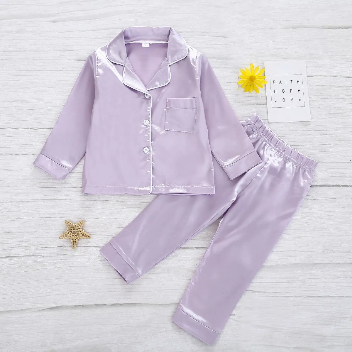 Pure Color Children's Bathrobe Casual Fashion Suit