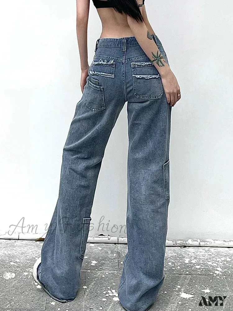 Retro Stylish Flared Distressed Trendy Starry Chic Comfortable Vintage Unique Jean