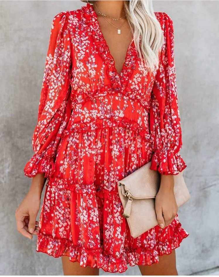 Sexy Backless Ruffled Short Beach Dresses