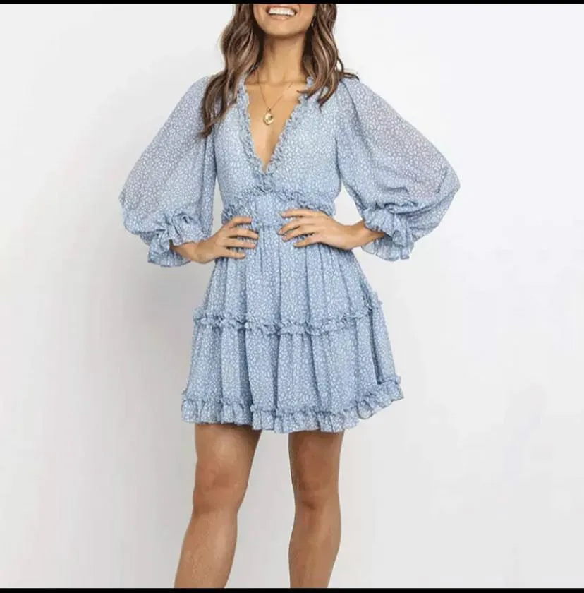 Sexy Backless Ruffled Short Beach Dresses