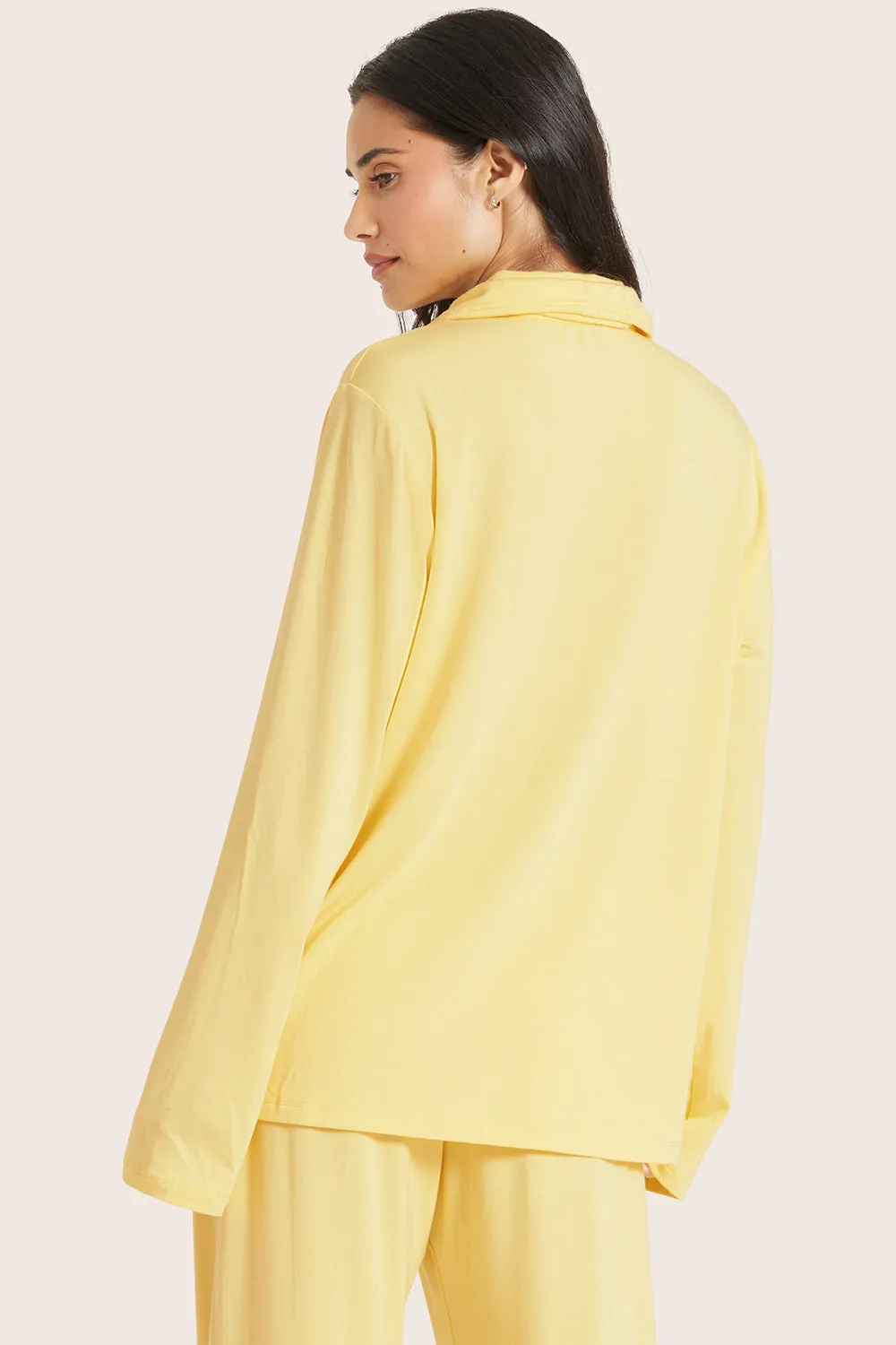 SLEEP JERSEY SLEEP BUTTON DOWN - DANDELION