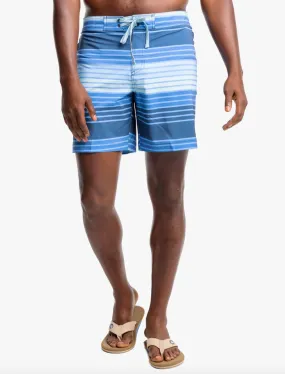 Southern Tide Stripe Water Short Aged Denim