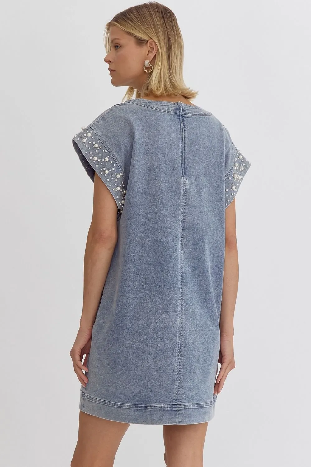 Teresa Pearl Denim Dress