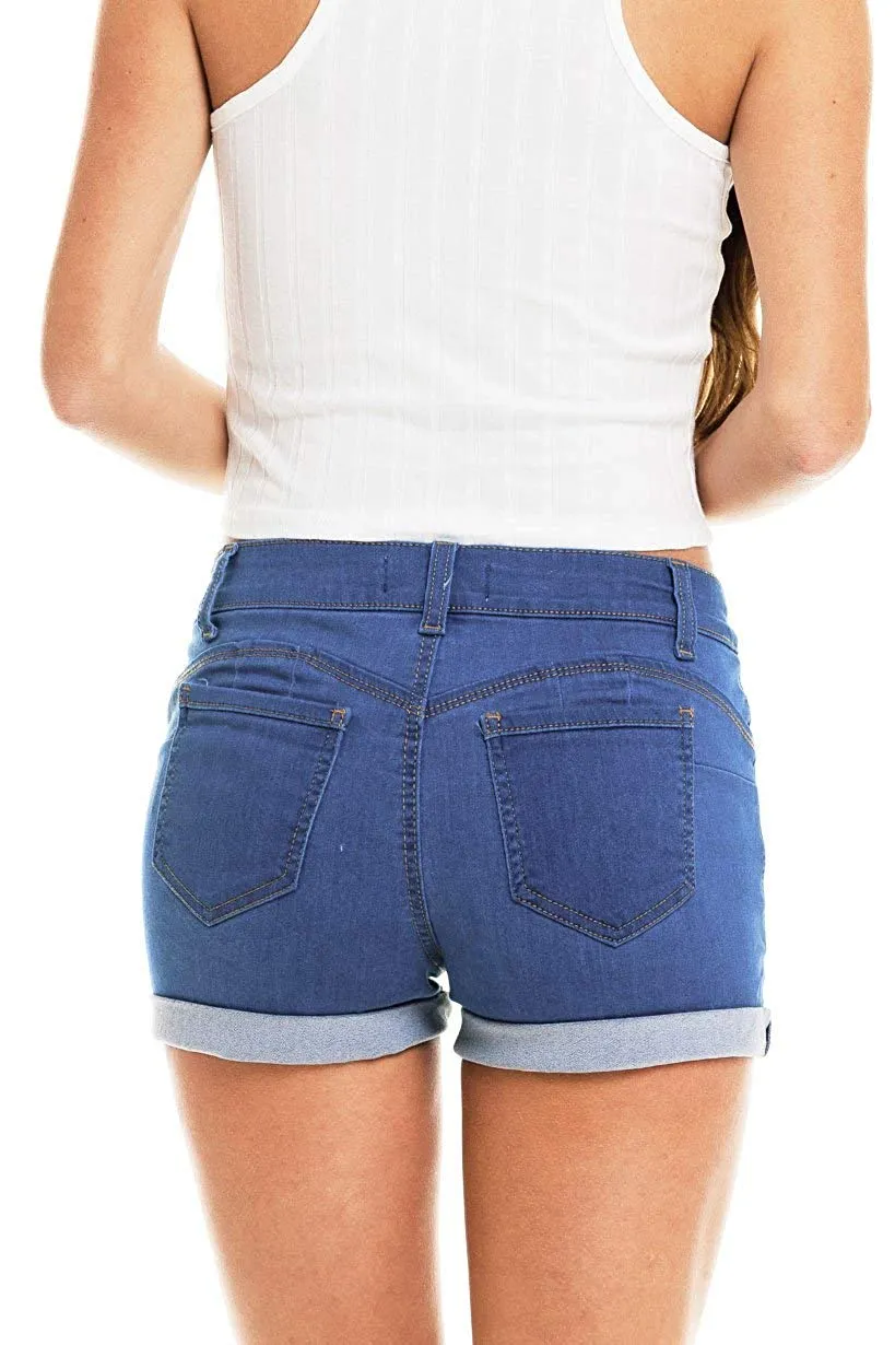 Wax Women's Push-Up Super Comfy 1 Button Shorts