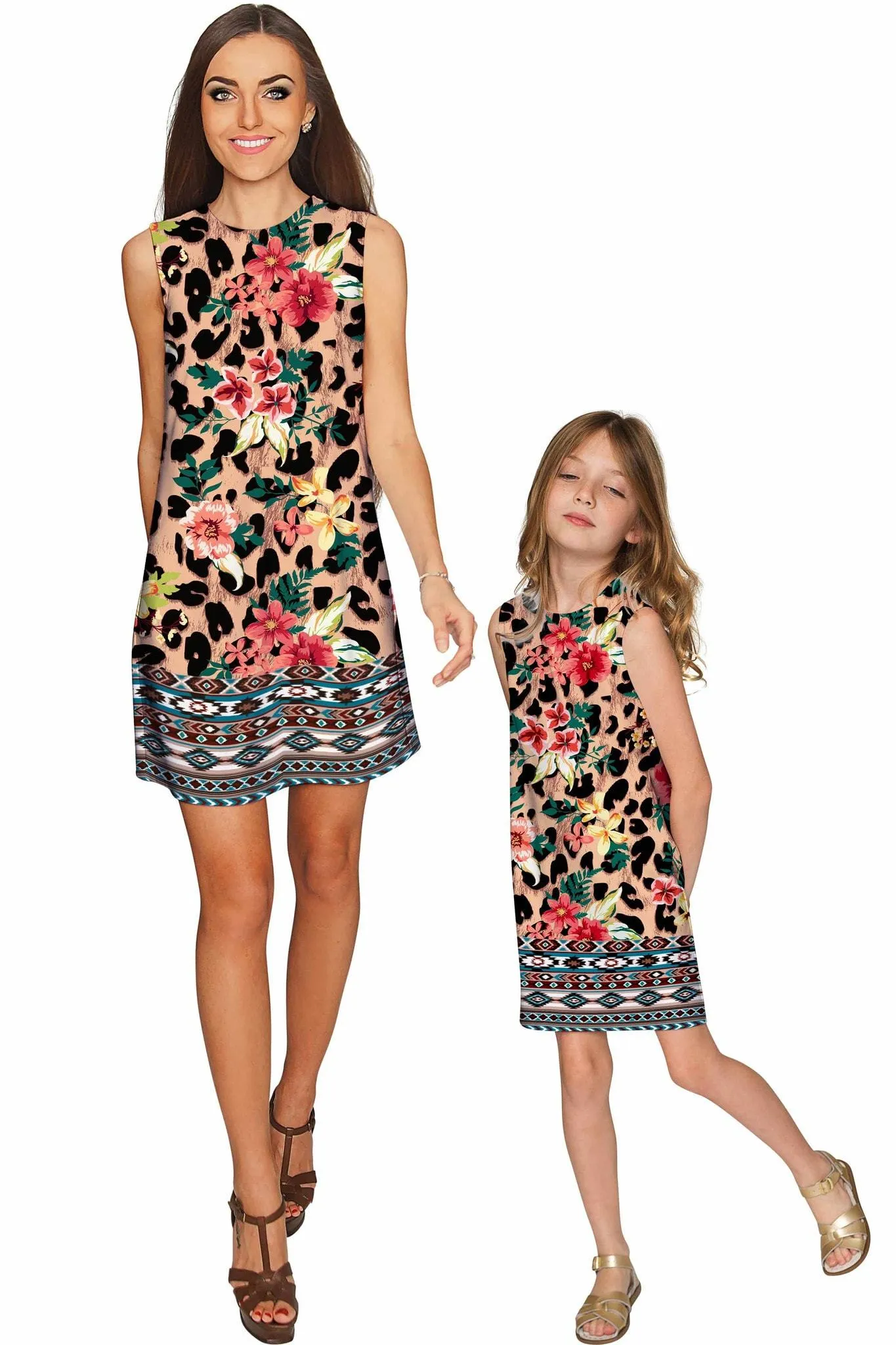 Wild & Free Adele Trendy Leopard Print Shift Dress - Girls