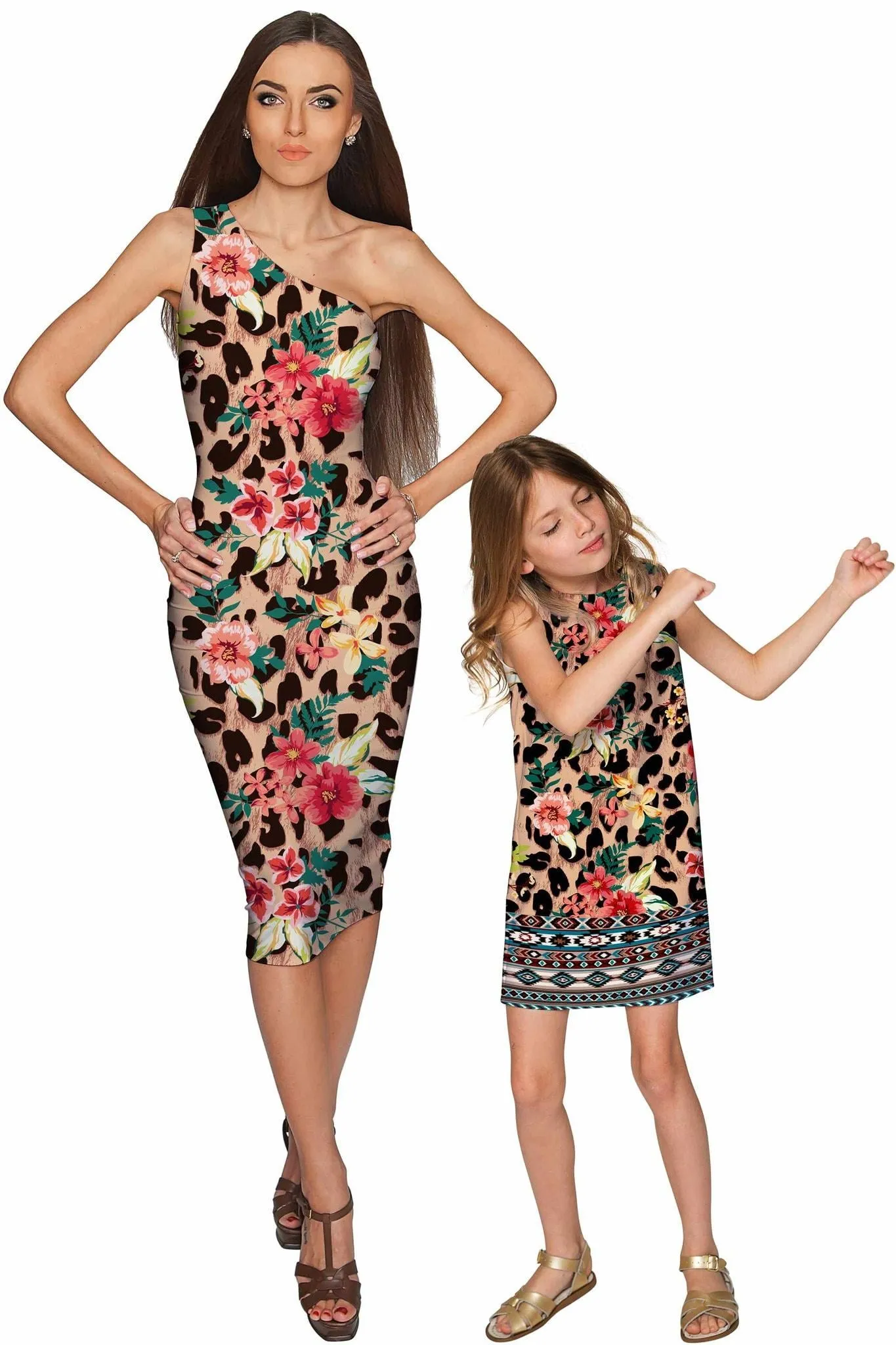 Wild & Free Adele Trendy Leopard Print Shift Dress - Girls