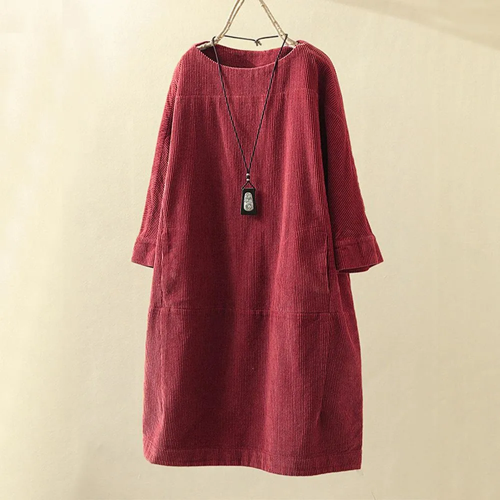 Women Casual Corduroy Fall Dresses