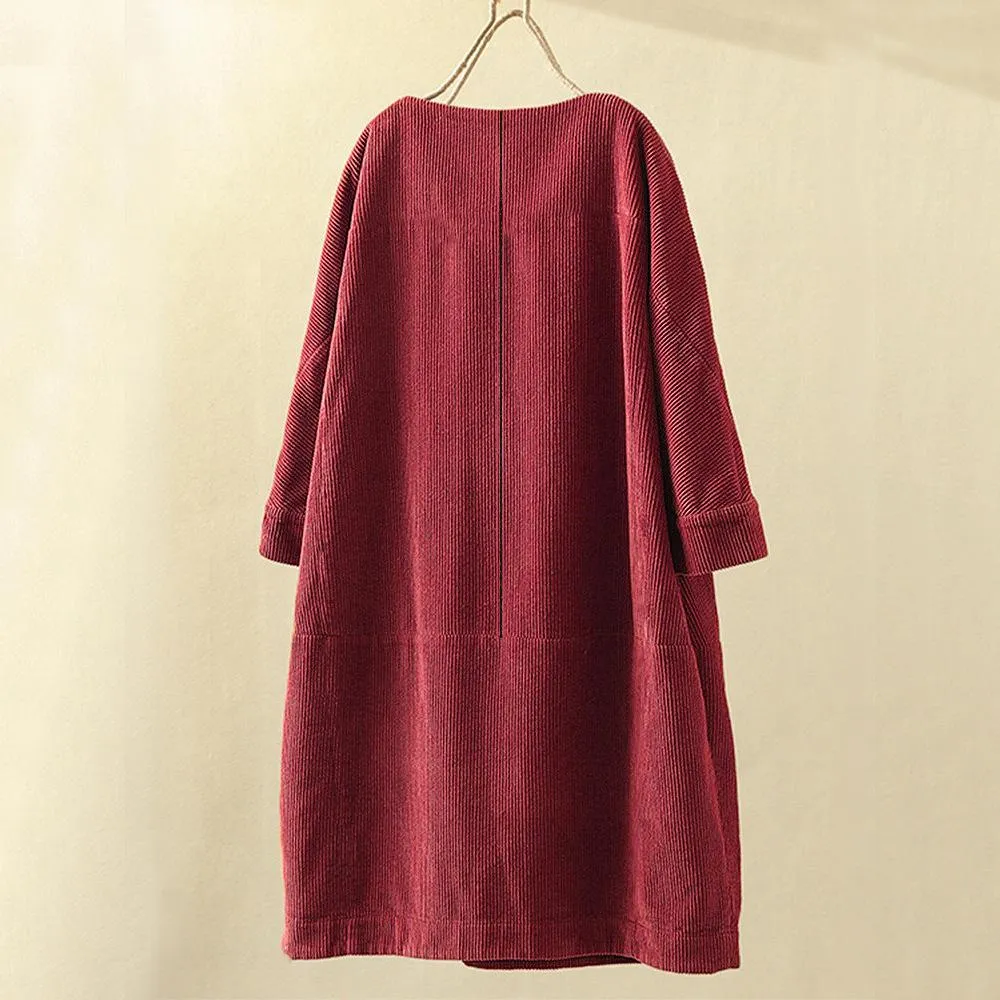 Women Casual Corduroy Fall Dresses