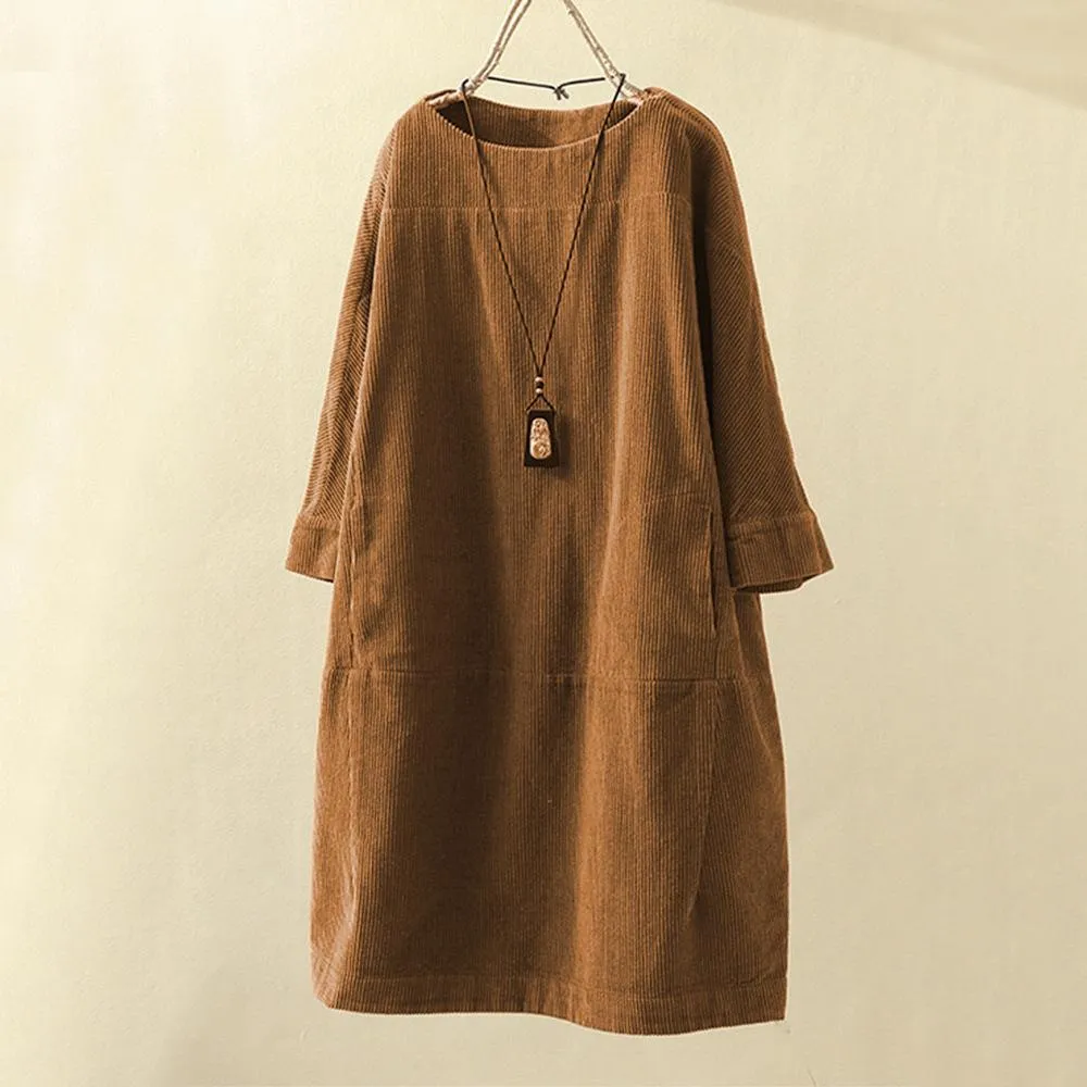 Women Casual Corduroy Fall Dresses