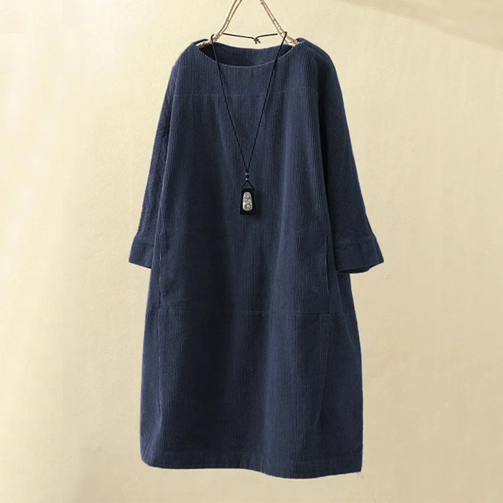 Women Casual Corduroy Fall Dresses