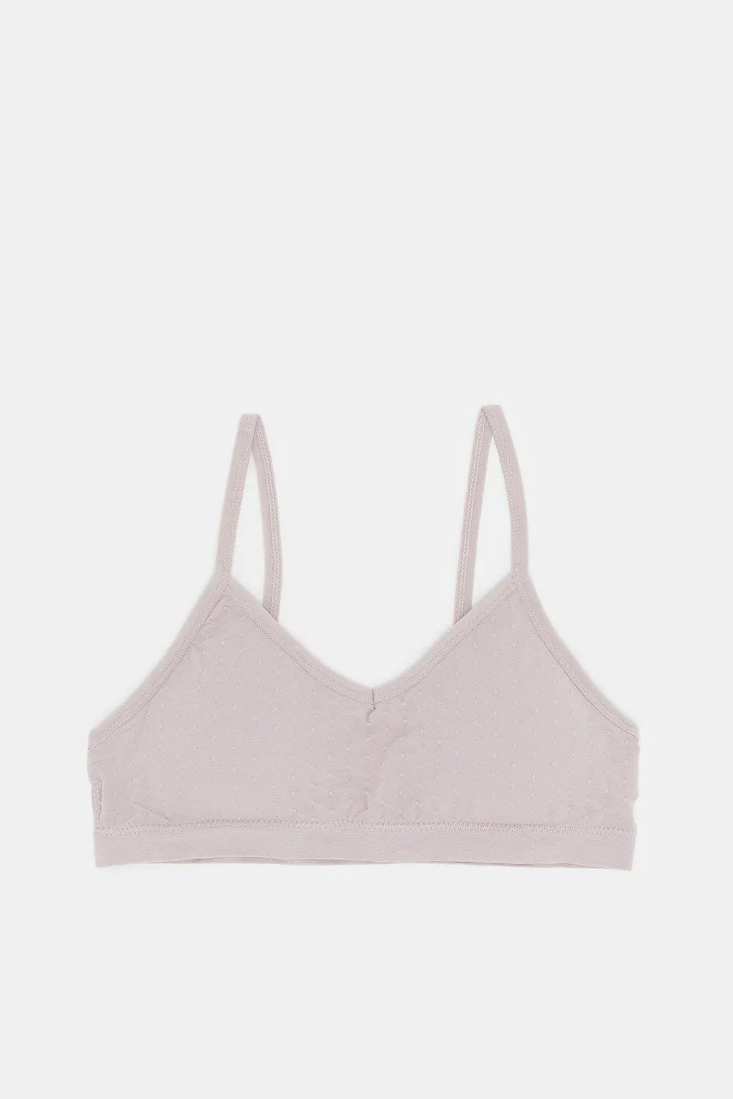 Women Ivory And Lilac Non-Wired Bra Set (Pack Of 2)