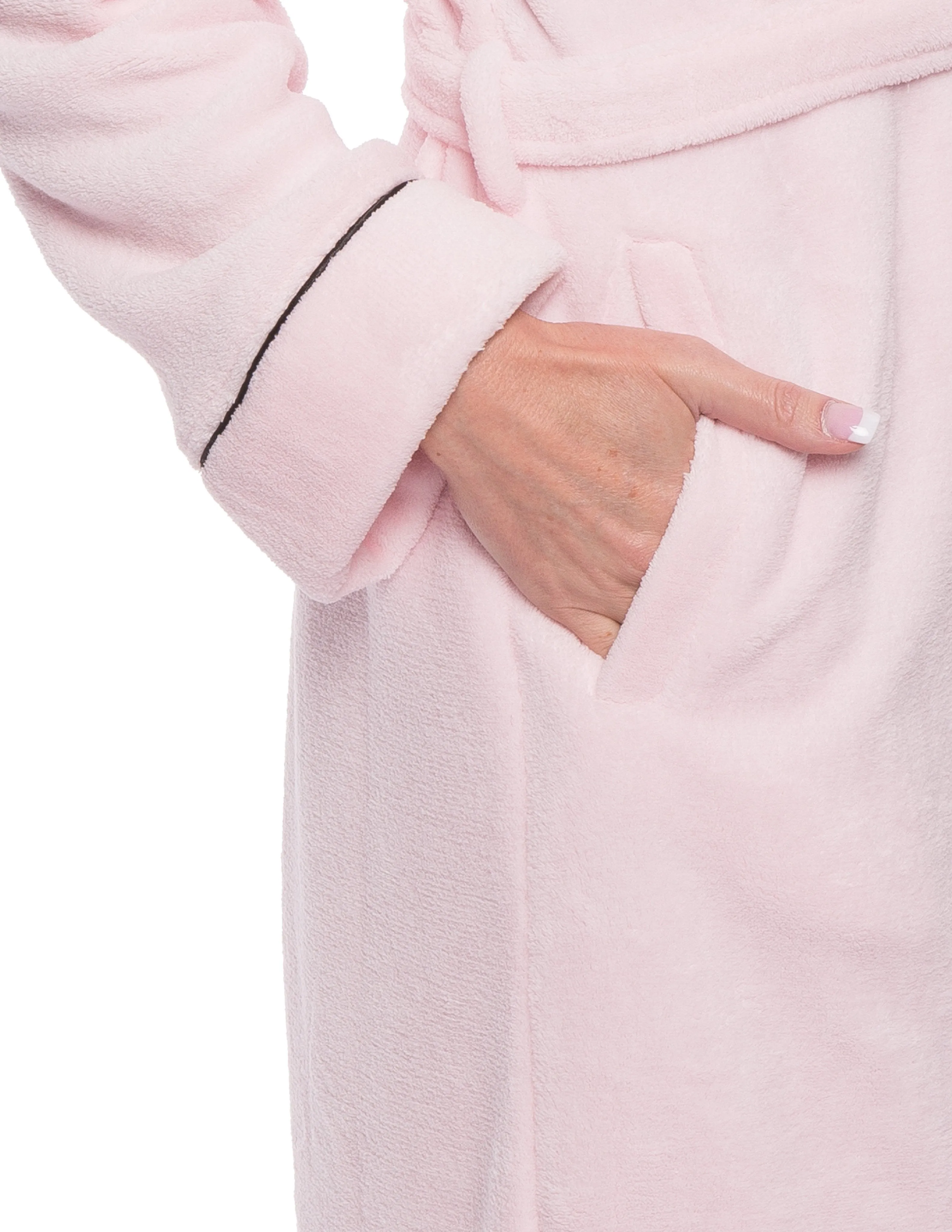 Women's Premium Coral Fleece Plush Spa/Bath Hooded Robe